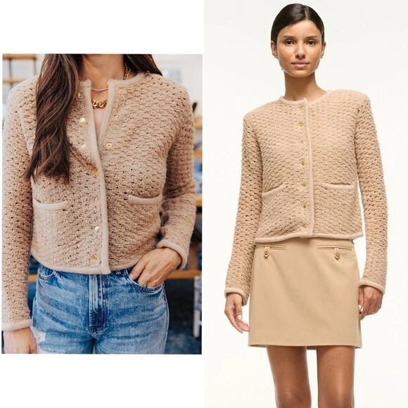 Staud Lisson Cream Jacket Camel Merino Wool Size S - Picture 1 of 12